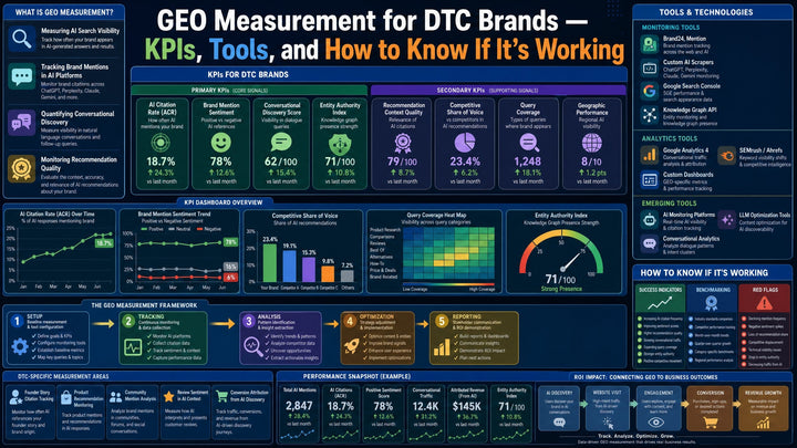 GEO Measurement for DTC Brands — KPIs, Tools, and How to Know If It's Working